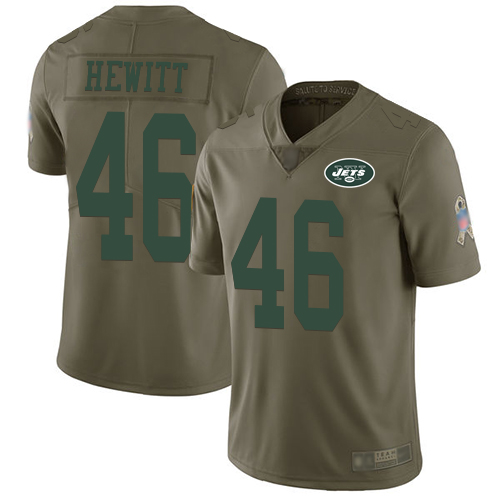 New York Jets Limited Olive Men Neville Hewitt Jersey NFL Football #46 2017 Salute to Service